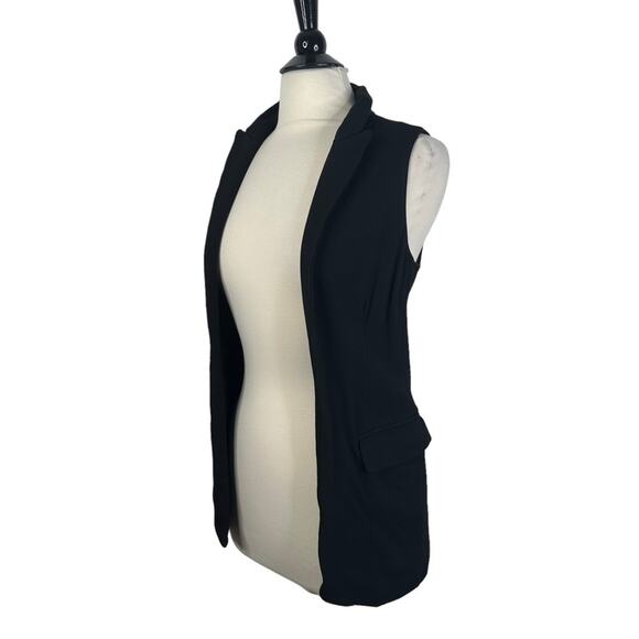 Alexander Wang Size 4 Black Sleeveless Longline Wool Blend Open Front Vest - Picture 1 of 12